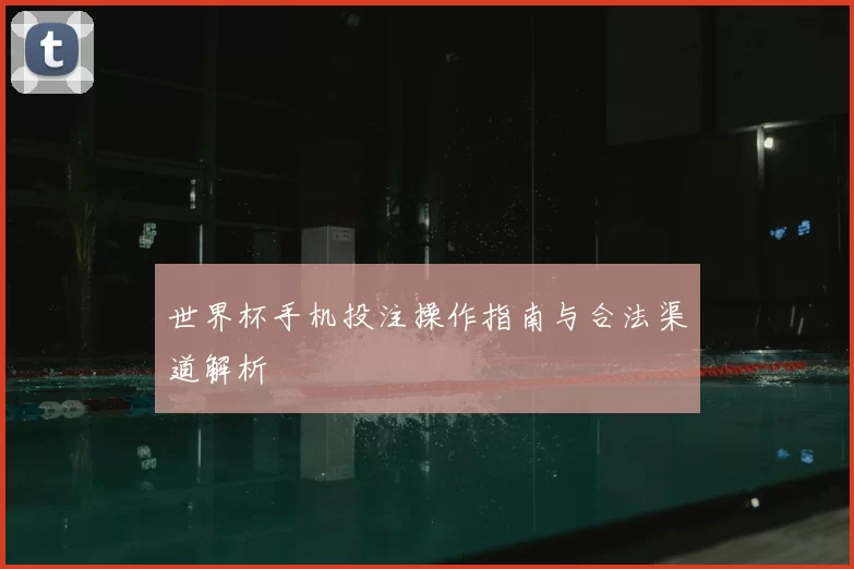 世界杯手机投注操作指南与合法渠道解析